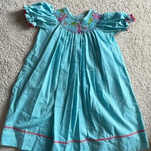 Shrimp and Grits Mary Poppins smocked dress. 4T-5T